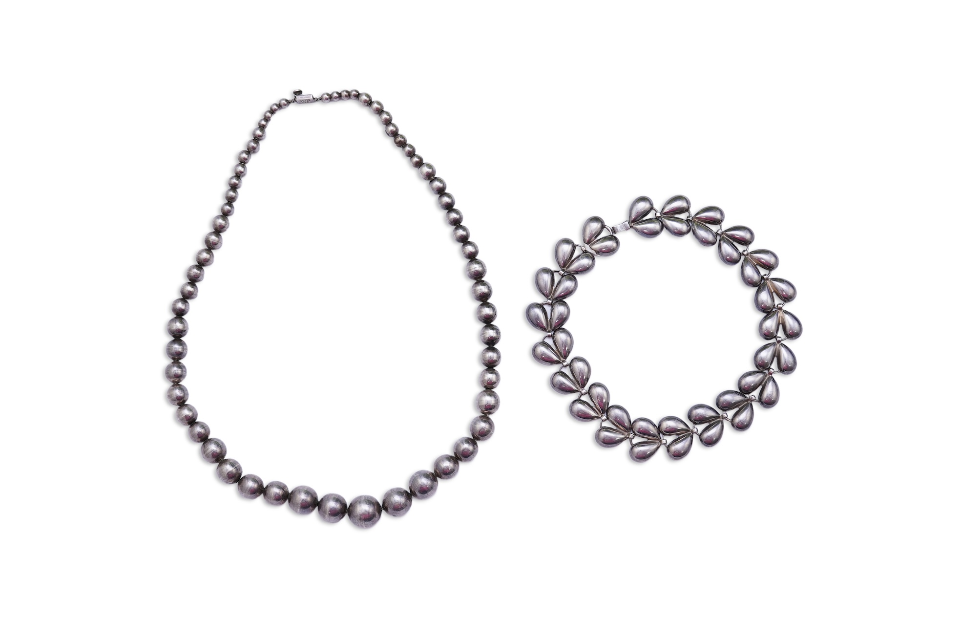 Two silver necklaces